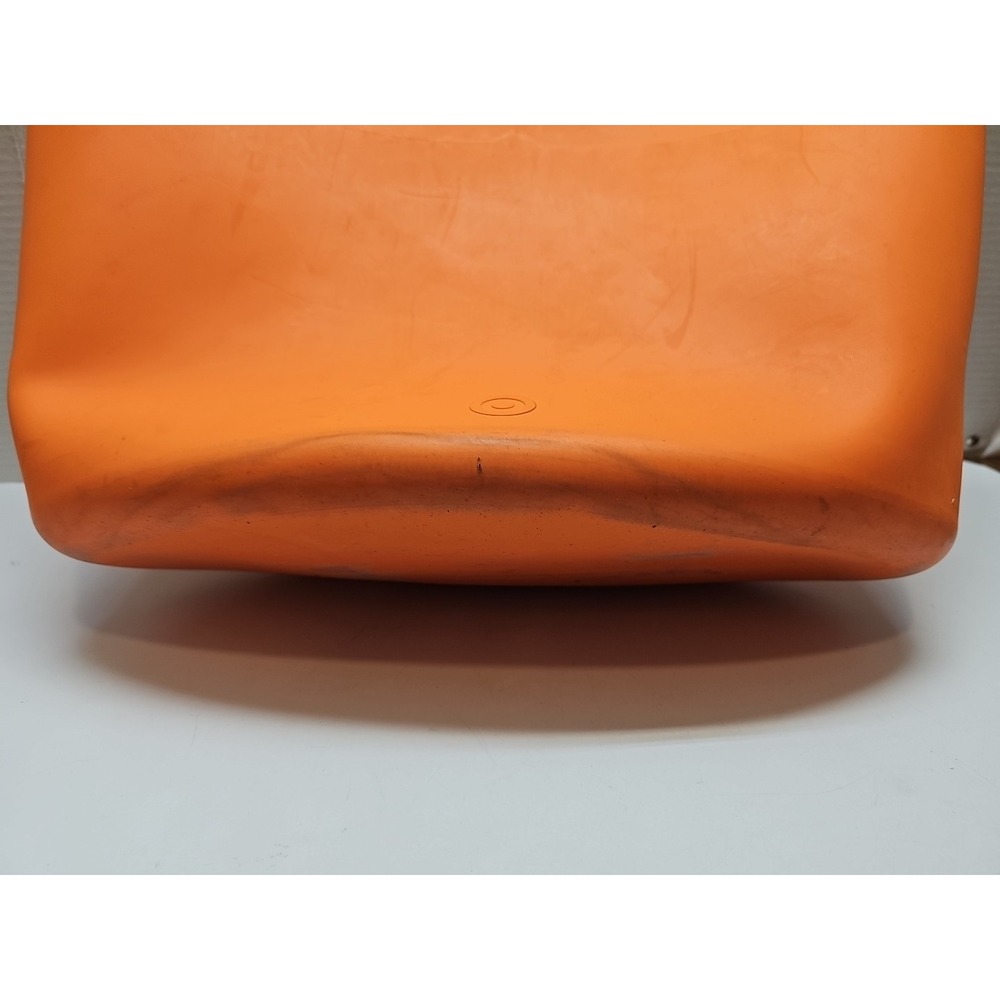 Hunter Large Orange Rubber Tote Shopper Waterproof Beach Bag 19x8x15 - Picture 3 of 4